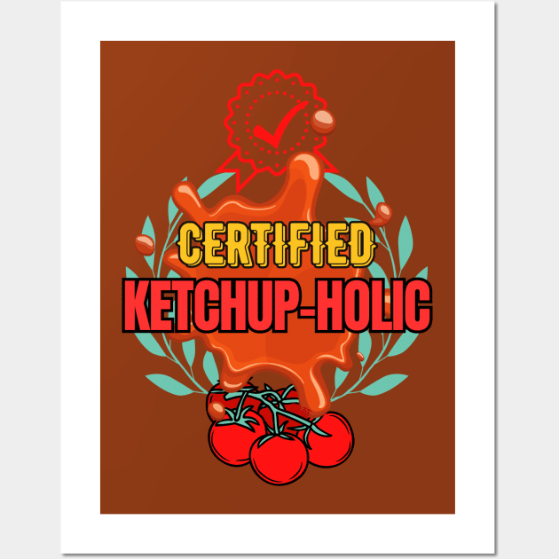 Certified  Ketchup-Holic - Funny Ketchup Wall Art by SEIKA by FP